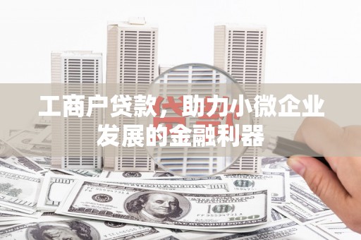 怀柔工商户贷款，助力小微企业发展的金融利器