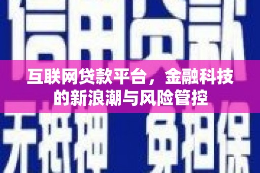 怀柔互联网贷款平台，金融科技的新浪潮与风险管控