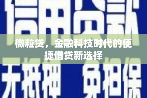 怀柔微粒贷，金融科技时代的便捷借贷新选择